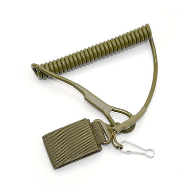 Khaki Yeşil Elastik Bobin Lanyard Sling Silahlar için Güvenli Düşme Koruması