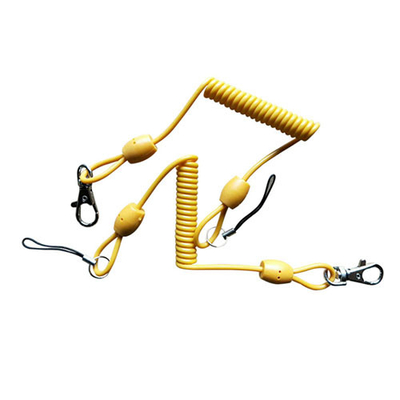 Gerilmiş 80 CM Bungee Geri Çekilebilir Aracı Boyunluklar Sarı Bahar Anahtarlık Tutucu