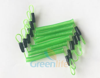 70CM Uzun Çelik Tel Yaylı Spiral Bobin Kablosu Şeffaf Yeşil, Çift Kordonlu Döngüler